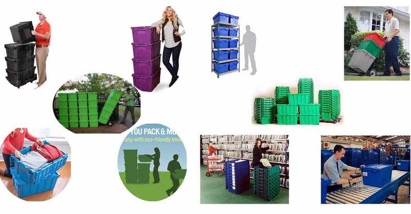 Plastic moving crates