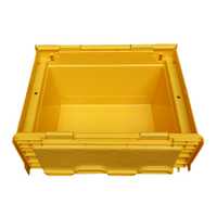 distribution container tote with hinged lid